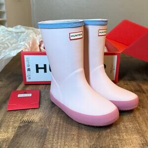 Hunter Kids First Classic Rain Boots Waterproof Vidalia Pink/Serenity Size 12